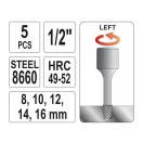 Set de extracție șurubelniță YATO 5 bucăți 1/2"