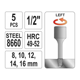 Set de extracție șurubelniță YATO 5 bucăți 1/2"