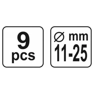 YATO Set centrare ambreiaj 9 piese 11-25 mm