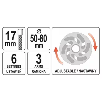   YATO Pinion arbore cu came și extractor de scripete 50-80 mm