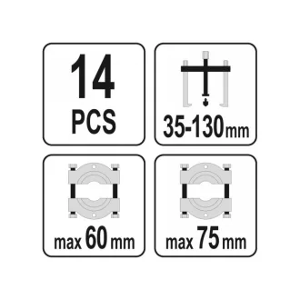 Set extractoare de rulmenți YATO 14 piese