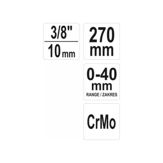 Clește clemă YATO 3/8" 270 mm 0-40 mm CrmO