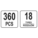 YATO Kit de brevet din plastic 360 piese Toyota / Lexus
