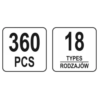 YATO Kit de brevet din plastic 360 piese Toyota / Lexus