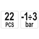 Set de măsurare pompe de vid și AC YATO 22 părți -1÷3 bar