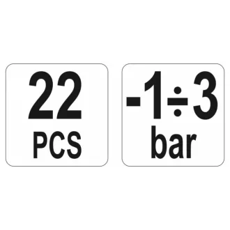   Set de măsurare pompe de vid și AC YATO 22 părți -1÷3 bar