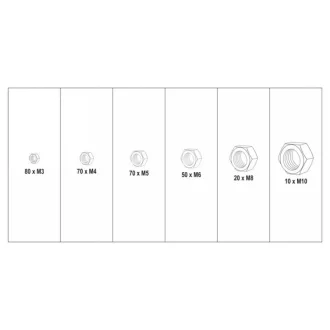 Set piulițe hexagonale YATO 300 bucăți M3-M10