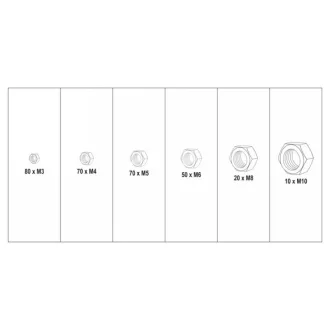   YATO Set piulițe hexagonale din oțel inoxidabil 300 buc M3-M10