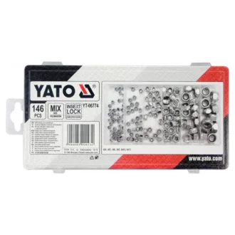   Set de piulițe autoblocante hexagonale YATO 146 bucăți M4-M12