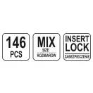 Set de piulițe autoblocante hexagonale YATO 146 bucăți M4-M12