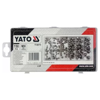   Set de piulițe cu șuruburi hexagonale închise YATO 150 bucăți M3-M10