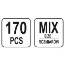Set șuruburi și șaibe pentru caroserie YATO 170 de piese