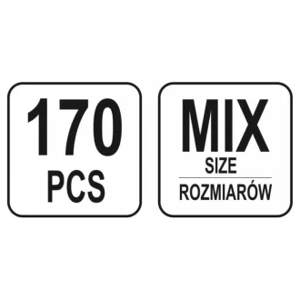 Set șuruburi și șaibe pentru caroserie YATO 170 de piese