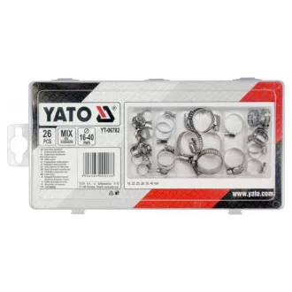 YATO Set cleme pentru furtun 26 piese 16-40 mm