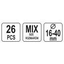 YATO Set cleme pentru furtun 26 piese 16-40 mm