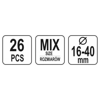 YATO Set cleme pentru furtun 26 piese 16-40 mm