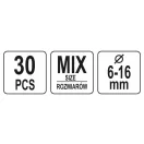 YATO Set cleme cablu 30 piese 6-16 mm