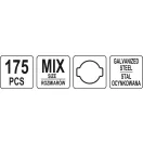 Set cleme din otel galvanizat YATO 175 buc