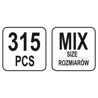 Set coadă de rândunică YATO Split 315 piese