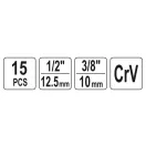 Kit de montare sistem de franare YATO 15 piese 1/2" 3/8" CrV