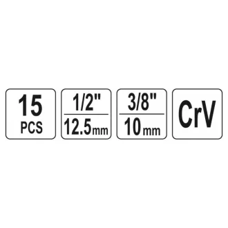   Kit de montare sistem de franare YATO 15 piese 1/2" 3/8" CrV
