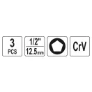 YATO Set chei tubulare ansamblu etrier frână 3 părți 1/2" CrV