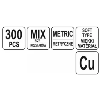 Set șaibe YATO Cupru 300 buc