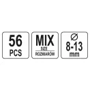 Set de capse și fixare YATO 56 buc