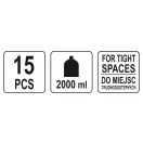 Set de umplere cu ulei de motor YATO 15 piese 2 litri pentru spatii inguste