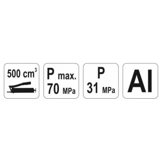 Pompă de ungere manuală YATO 500 ml 31-70 MPa