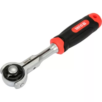   YATO Bară de antrenare cu clichet 1/4" 145 mm 72T cu cap rotativ CrV