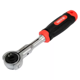   YATO Bară de antrenare cu clichet 1/4" 145 mm 72T cu cap rotativ CrV