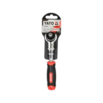   YATO Bară de antrenare cu clichet 1/4" 145 mm 72T cu cap rotativ CrV