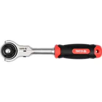   YATO Bară de acționare cu clichet 3/8" 195 mm 72T cu cap rotativ CrV