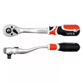   Coadă de antrenare cu clichet YATO 3/8" 200mm 72T Tijă îndoită Mâner moale CrV