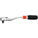 Coadă de antrenare cu clichet YATO 3/8" 200mm 72T Tijă îndoită Mâner moale CrV