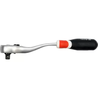   Coadă de antrenare cu clichet YATO 3/8" 200mm 72T Tijă îndoită Mâner moale CrV