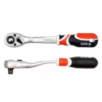   Coadă de antrenare cu clichet YATO 1/2" 255mm 72T Tijă îndoită Mâner moale CrV
