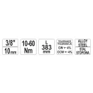 Cheie dinamometrică YATO 3/8" 10-60 Nm / 378-400 mm