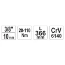 Cheie dinamometrică YATO 3/8" 20-110 Nm / 342-360 mm CrV