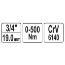 YATO Cheie dinamometrică 3/4" 0-500 Nm CrV
