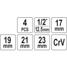 YATO cheie cruce 1/2" 17 x 19 x 21 x 23 mm CrV dezasamblată