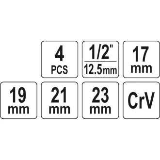   YATO cheie cruce 1/2" 17 x 19 x 21 x 23 mm CrV dezasamblată