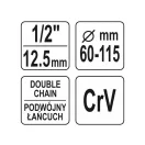 YATO Lanț pentru îndepărtarea filtrului de ulei 1/2" 60-115 mm