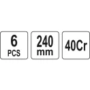 Set cârlig de extracție YATO Seal 6 părți 240 mm