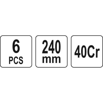 Set cârlig de extracție YATO Seal 6 părți 240 mm