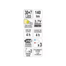 Lampa LED baterie YATO 30+7 LED-uri