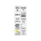 Lampă LED de instalare YATO cu baterie 5 W+3 W
