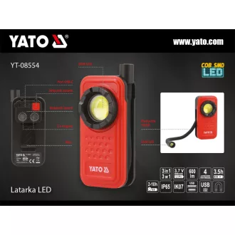 YATO Lampă LED pe baterii 600 lm