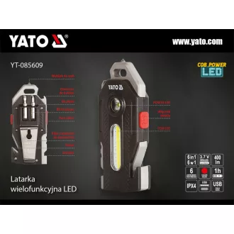 YATO Lanternă LED reîncărcabilă 400 lm